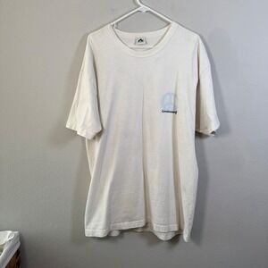 Nice As Heck Cowabunga Graphic T-Shirt Mens XL Cream Hula Dancer Peace Sign